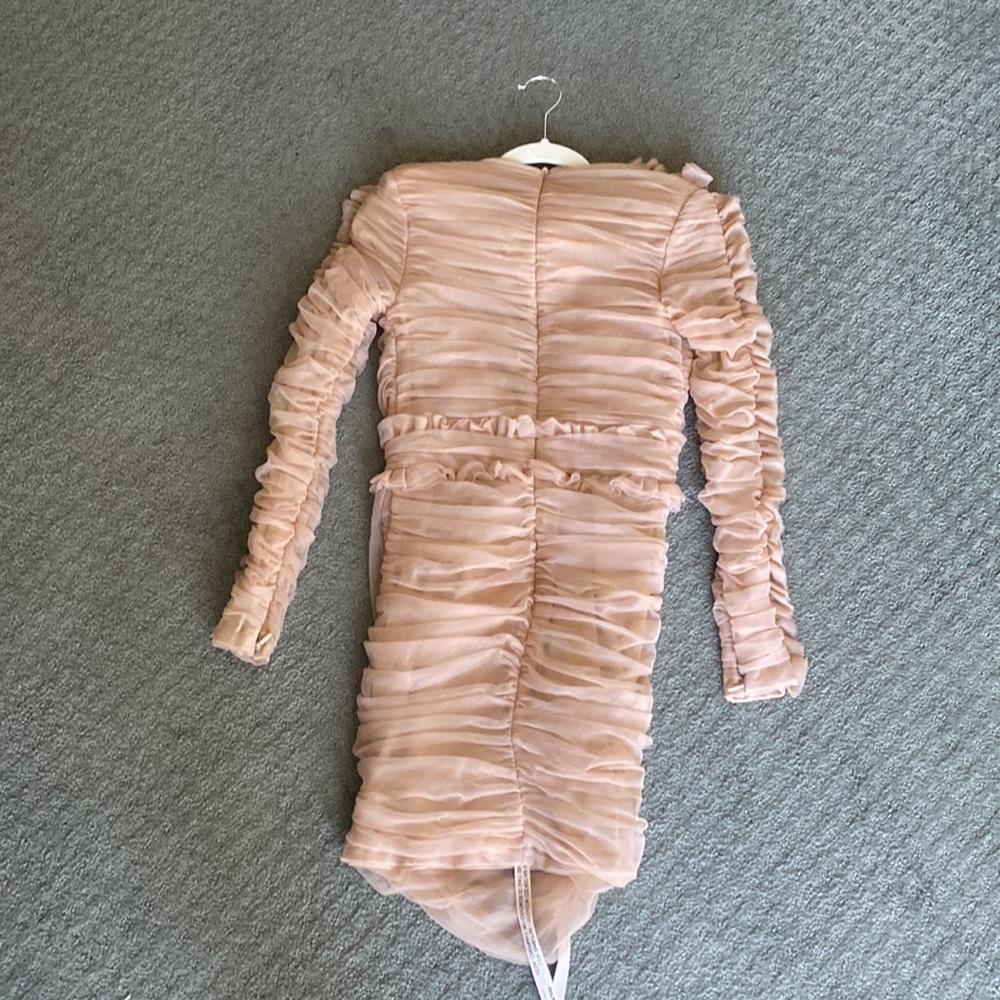 House Of CB, 'Fleur' Nude Tulle Dress, Size L - Picture 8 of 11
